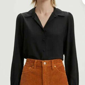 Levi's Women's Marcey Button Black Blouse,  Size XL, NWT!